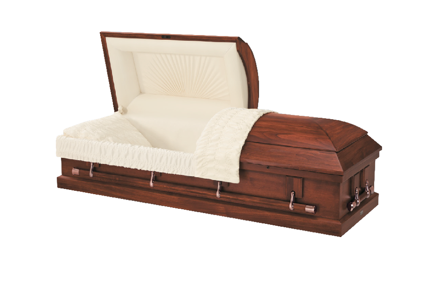 <h2>New Pointe Liberty Harvest Red</h2><span>SOLID TIMBER COFFIN</span>