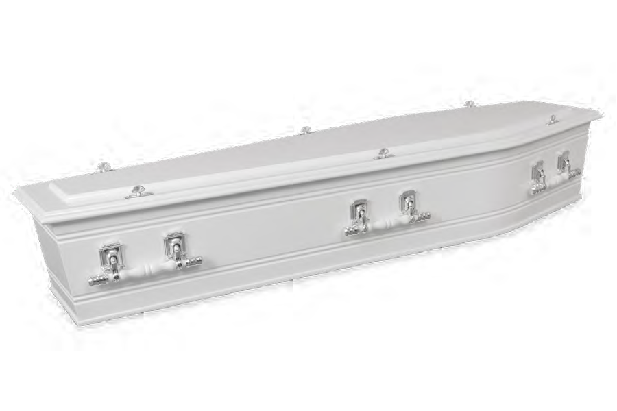 <h2>Swan White</h2><span>SOLID TIMBER COFFIN</span>